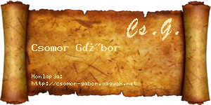 Csomor Gábor névjegykártya